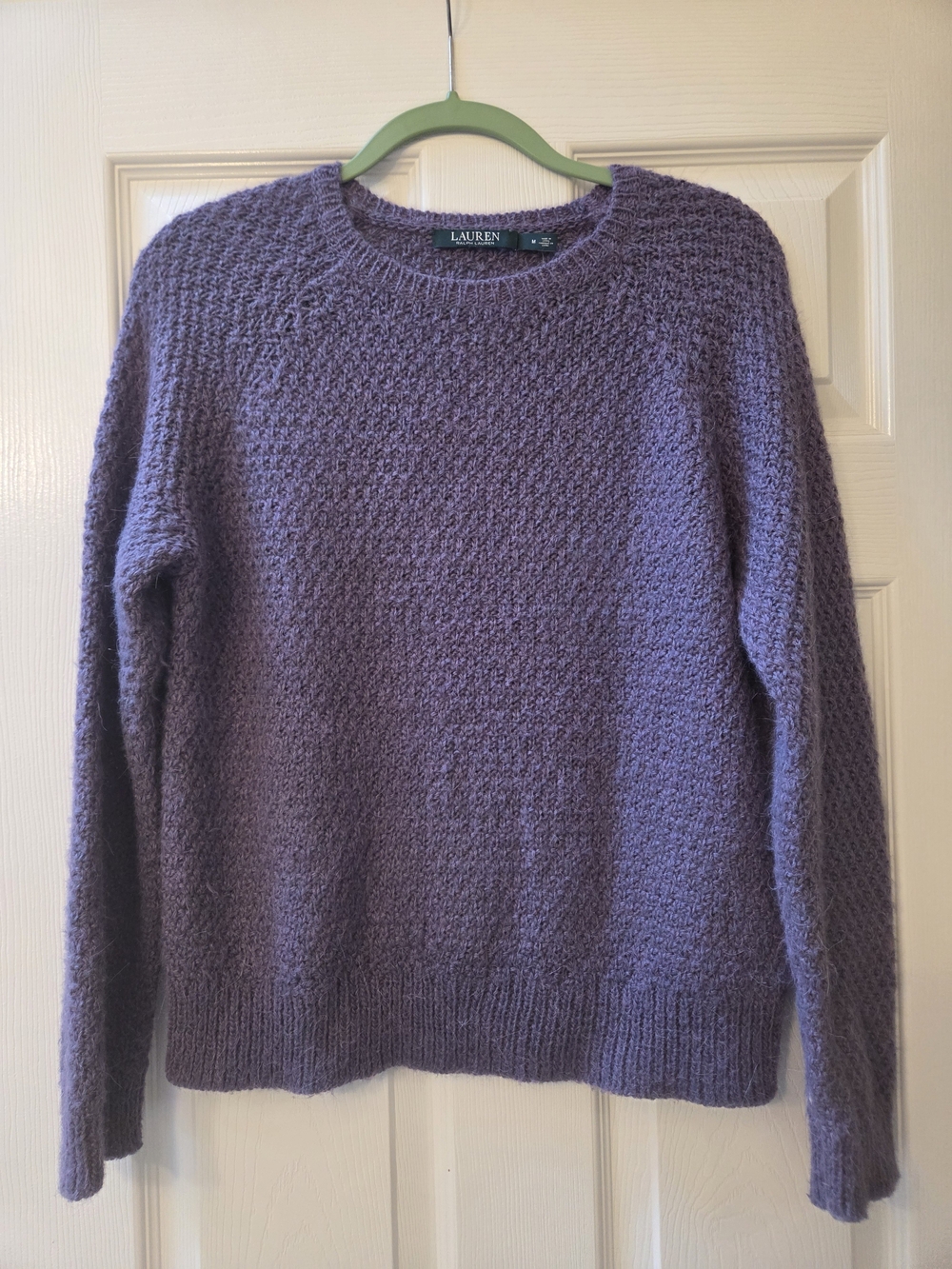 Lauren Ralph Lauren Purple Wool Blend Textured Sweater M